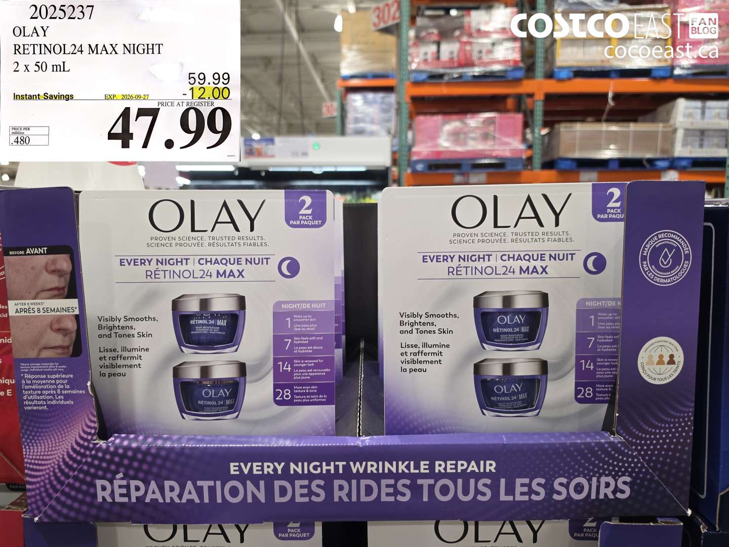 2025237 OLAY RETINOL24 MAX NIGHT 2 X 50 ML ($12.00 INSTANT SAVINGS EXPIRES ON 2026-09-27) $47.99
