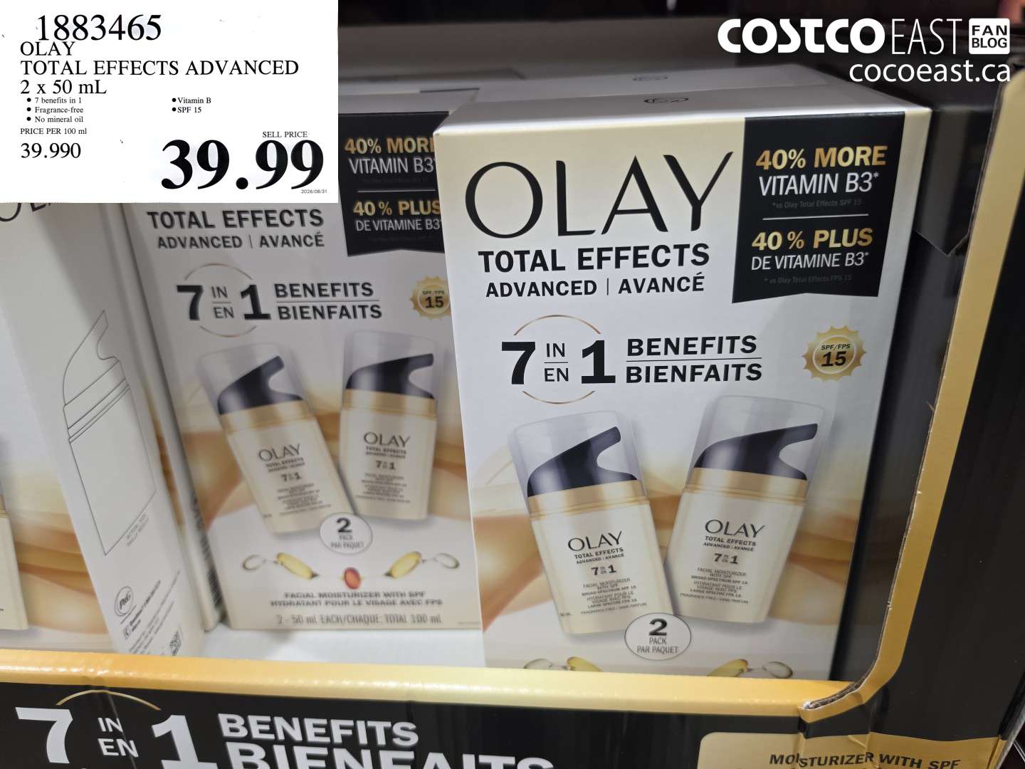 1883465 OLAY TOTAL EFFECTS ADVANCED 2 X 50 ML $39.99