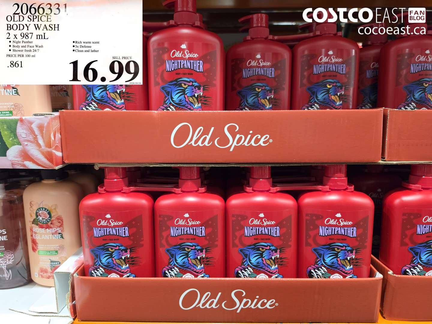 2066331 OLD SPICE BODY WASH 2 X 987 ML $16.99