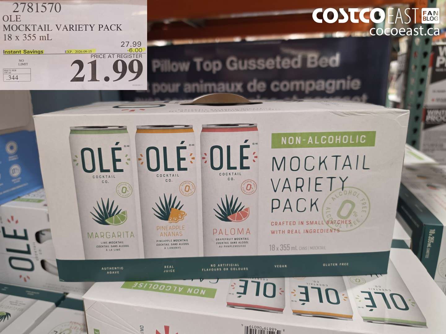 2781570 OLE MOCKTAIL VARIETY PACK 18 X 355 ML ($6.00 INSTANT SAVINGS EXPIRES ON 2026-09-15) $21.99