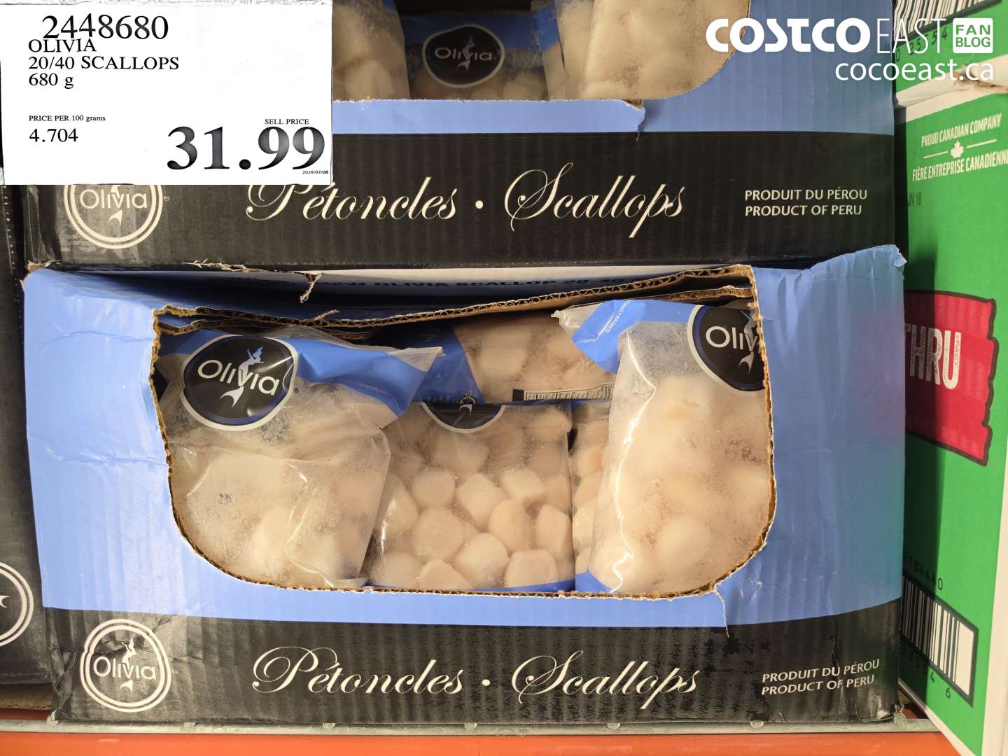 2448680 OLIVIA 20/40 SCALLOPS 680 G $31.99