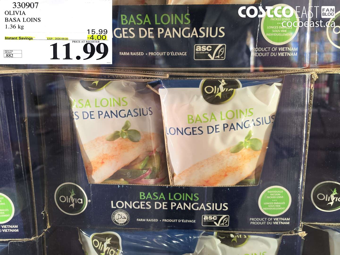 330907 OLIVIA BASA LOINS 1.36 KG ($4.00 INSTANT SAVINGS EXPIRES ON 2026-09-06) $11.99