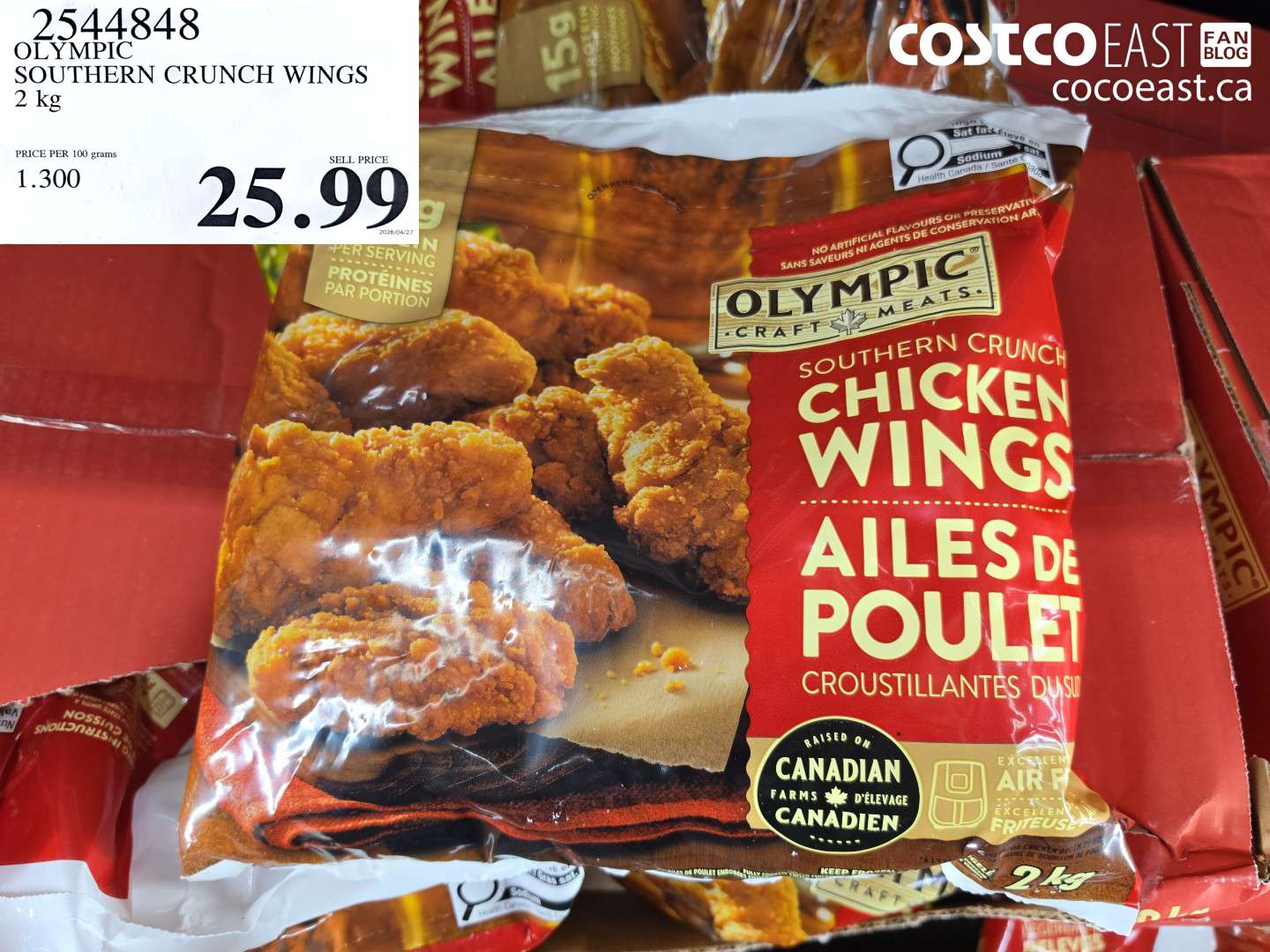 2544848 OLYMPIC SOUTHERN CRUNCH WINGS 2 KG $25.99
