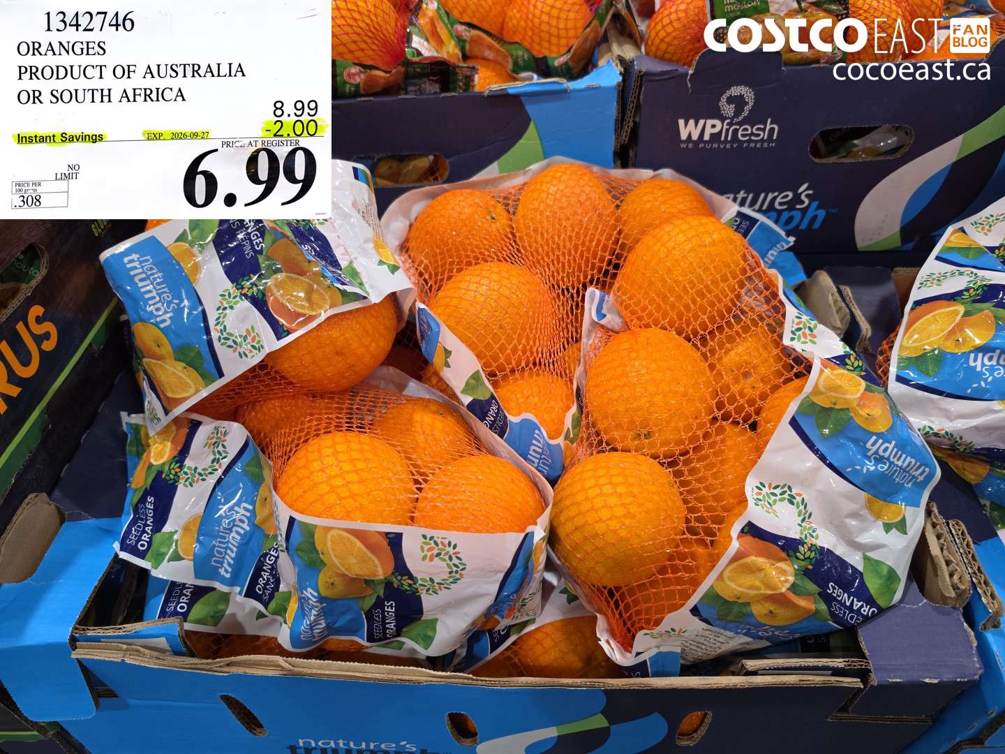 1342746 ORANGES PRODUCT OF AUSTRALIA OR SOUTH AFRICA ($2.00 INSTANT SAVINGS EXPIRES ON 2026-09-27) $6.99