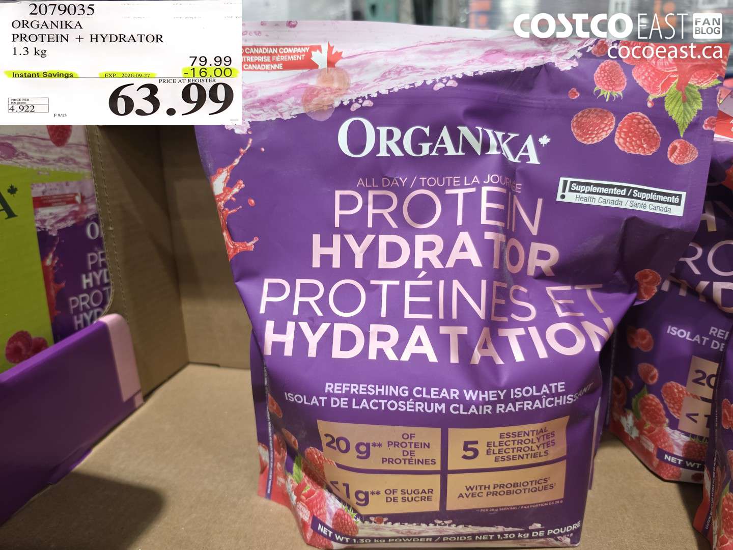 2079035 ORGANIKA PROTEIN + HYDRATOR 1.3 KG ($16.00 INSTANT SAVINGS EXPIRES ON 2026-09-27) $63.99
