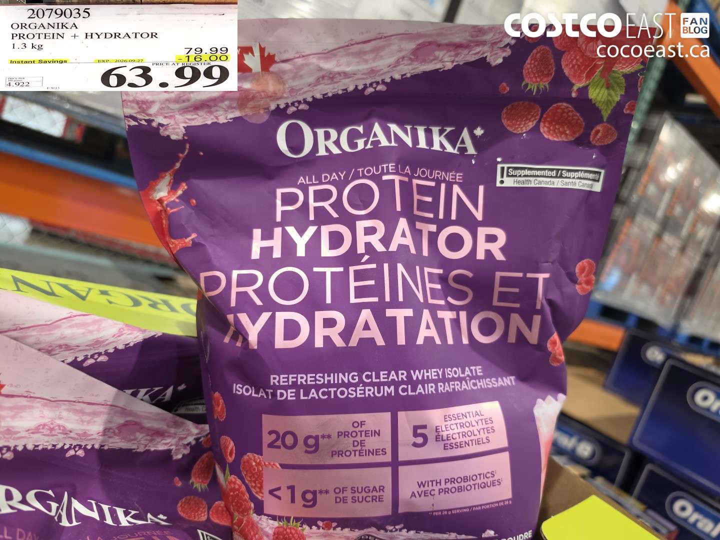 2079035 ORGANIKA PROTEIN + HYDRATOR 1.3 KG ($16.00 INSTANT SAVINGS EXPIRES ON 2026-09-27) $63.99