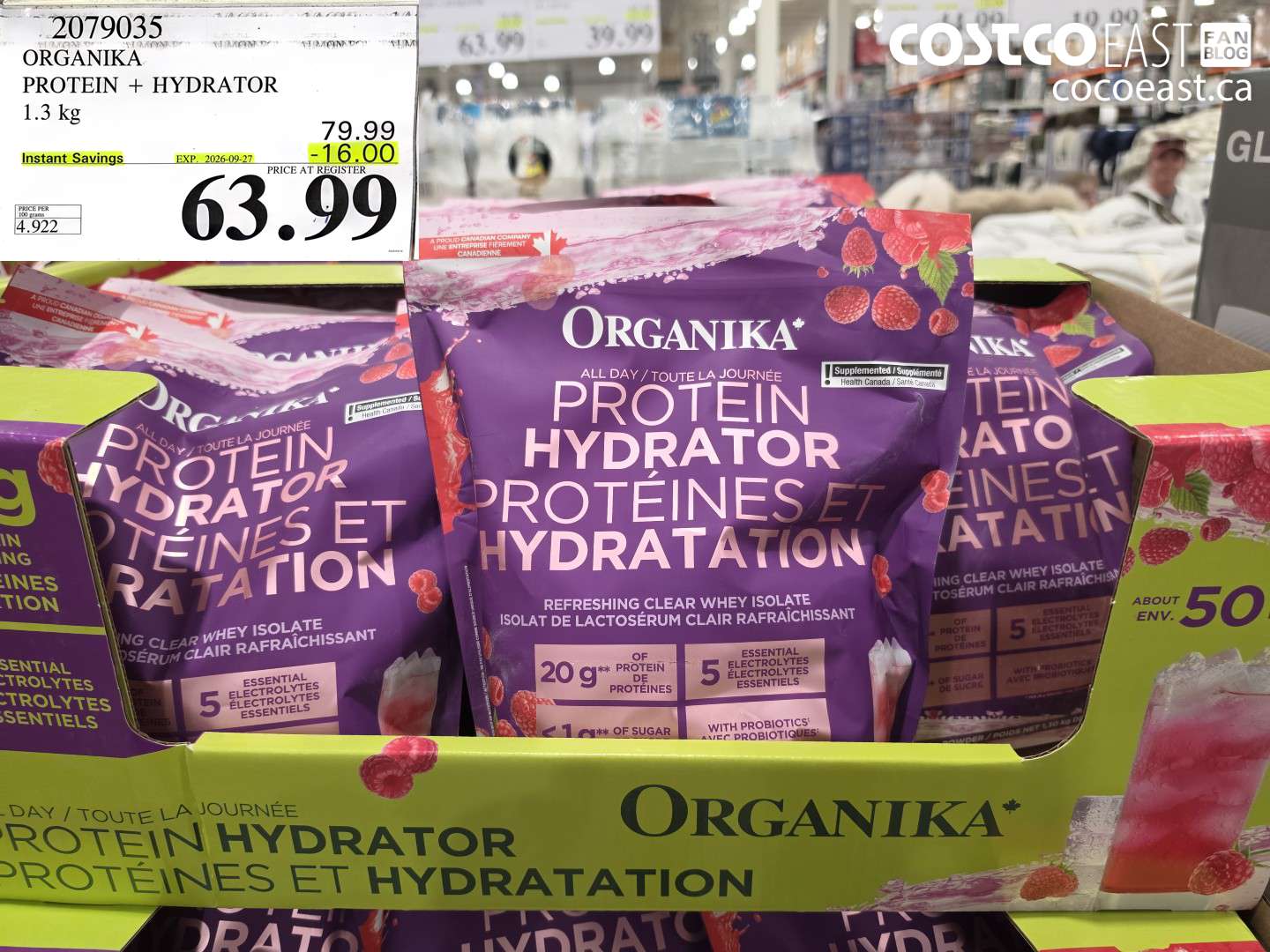 2079035 ORGANIKA PROTEIN + HYDRATOR 1.3 KG ($16.00 INSTANT SAVINGS EXPIRES ON 2026-09-27) $63.99