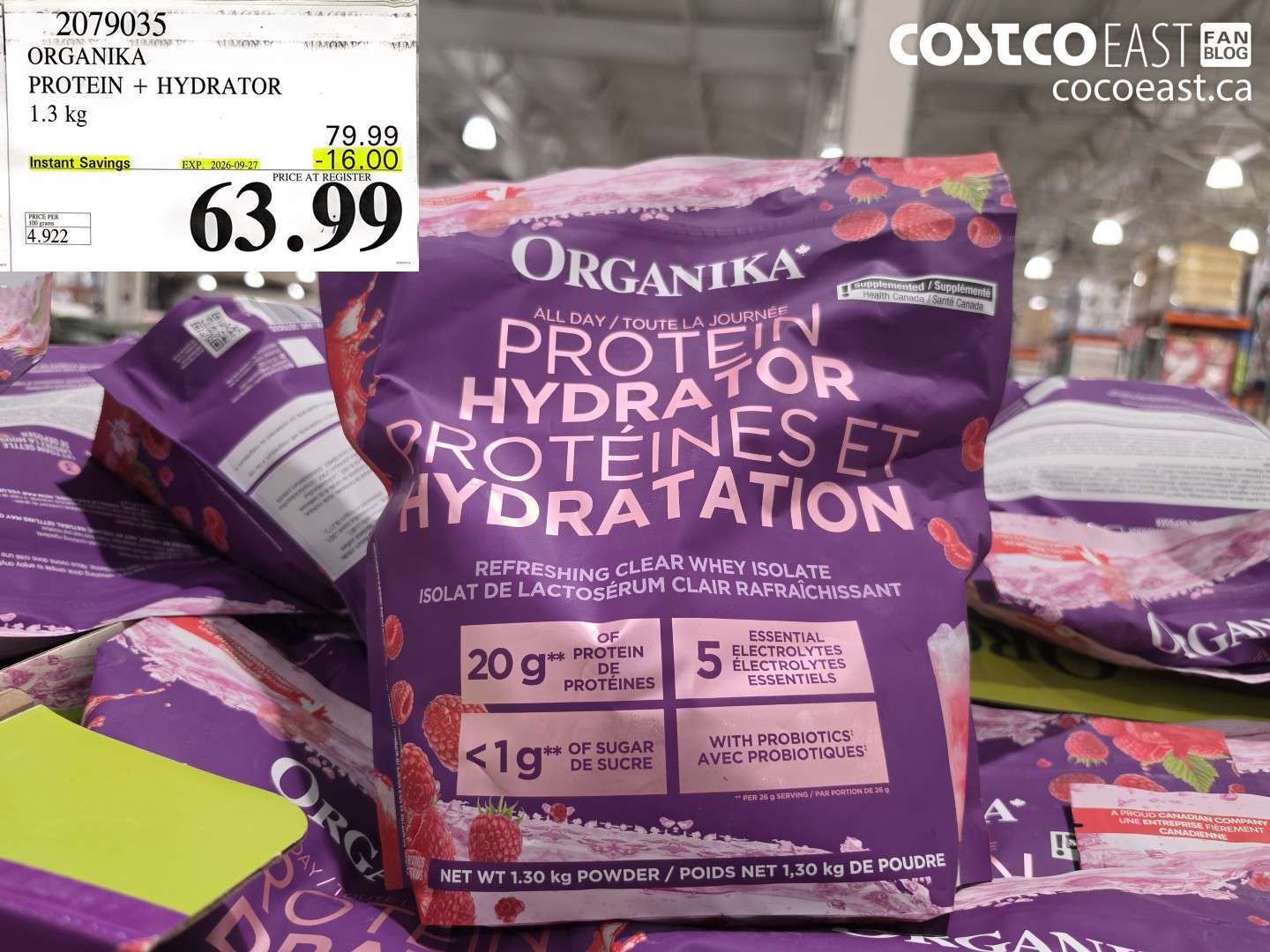 2079035 ORGANIKA PROTEIN + HYDRATOR 1.3 KG ($16.00 INSTANT SAVINGS EXPIRES ON 2026-09-27) $63.99