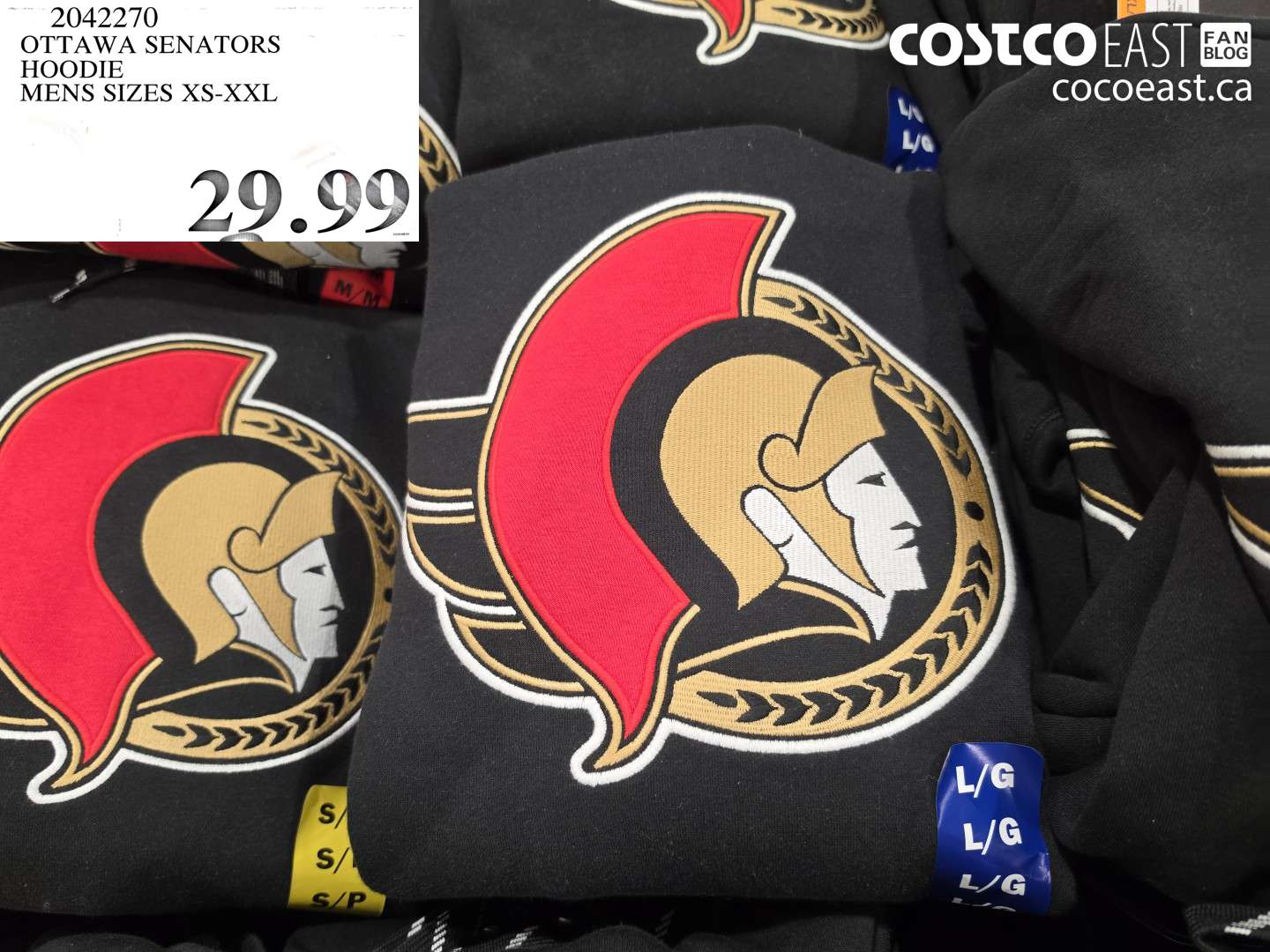 2042270 OTTAWA SENATORS HOODIE MENS SIZES XS-XXL $29.99