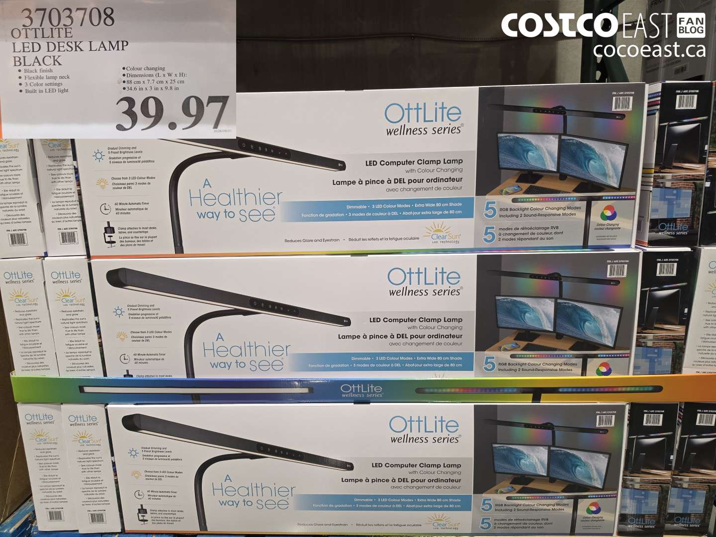3703708 OTTLITE LED DESK LAMP BLACK $39.97