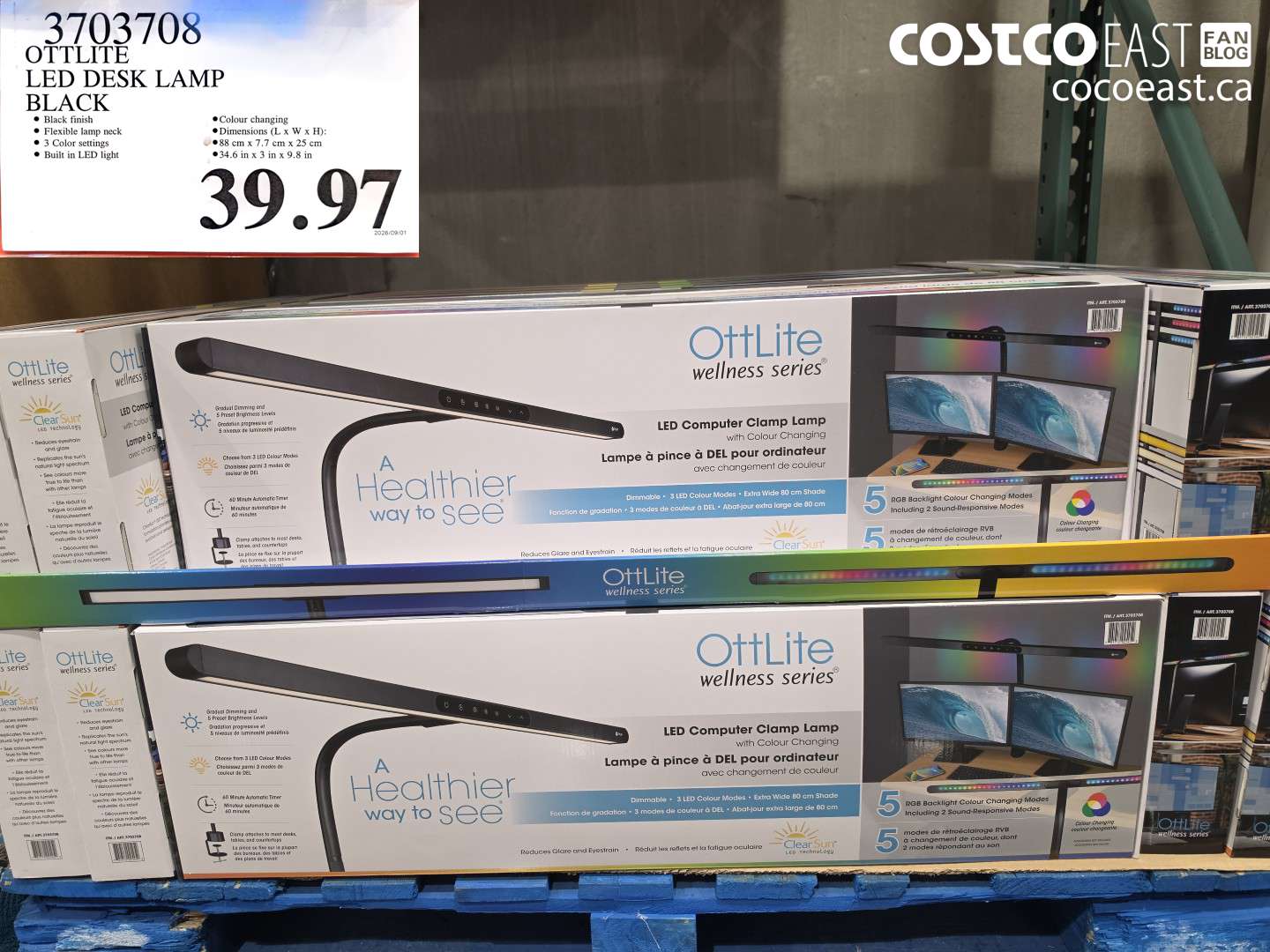 3703708 OTTLITE LED DESK LAMP BLACK $39.97