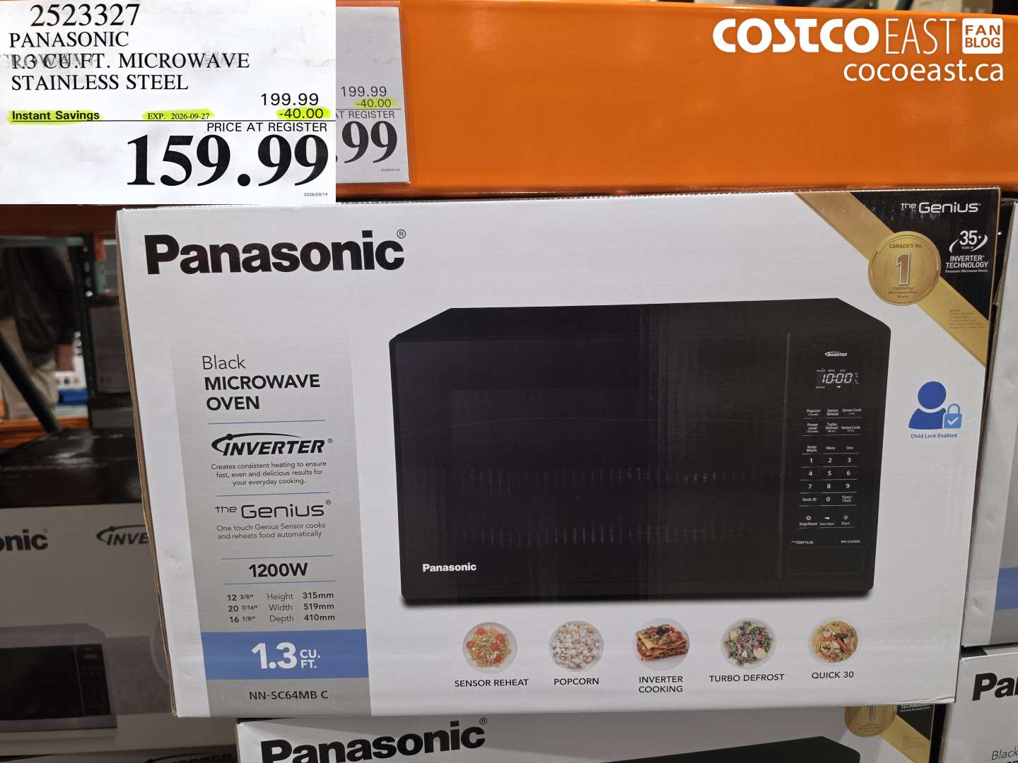 2523327 PANASONIC .9 CU.FT. MICROWAVE STAINLESS STEEL ($40.00 INSTANT SAVINGS EXPIRES ON 2026-09-27) $159.99