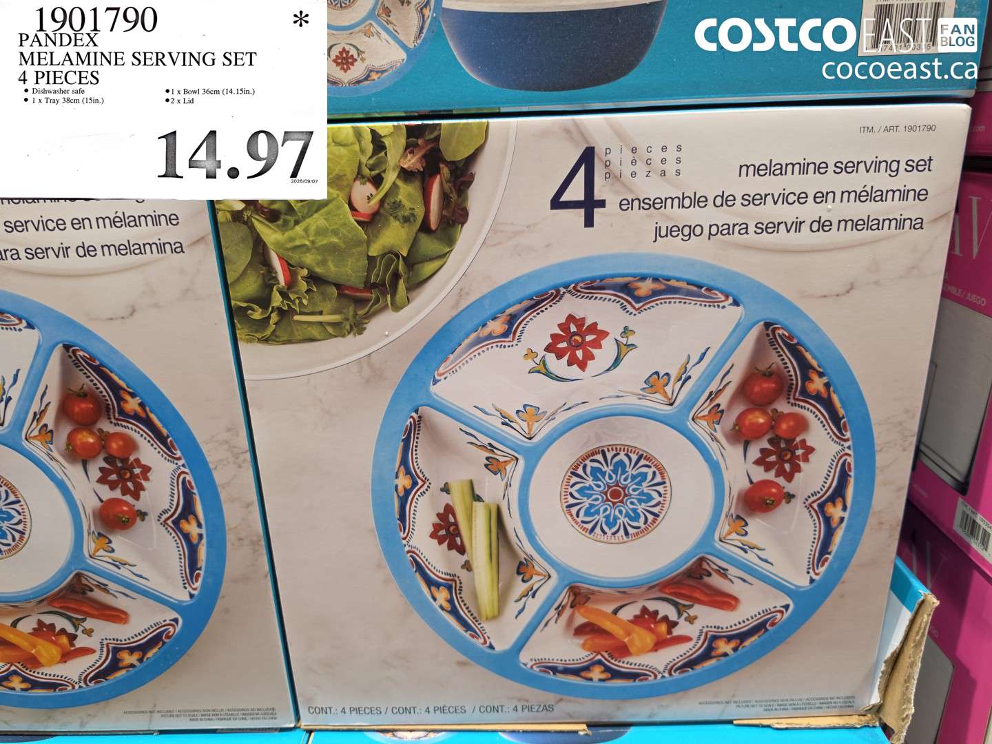 1901790 PANDEX MELAMINE SERVING SET 4 PIECES $14.97