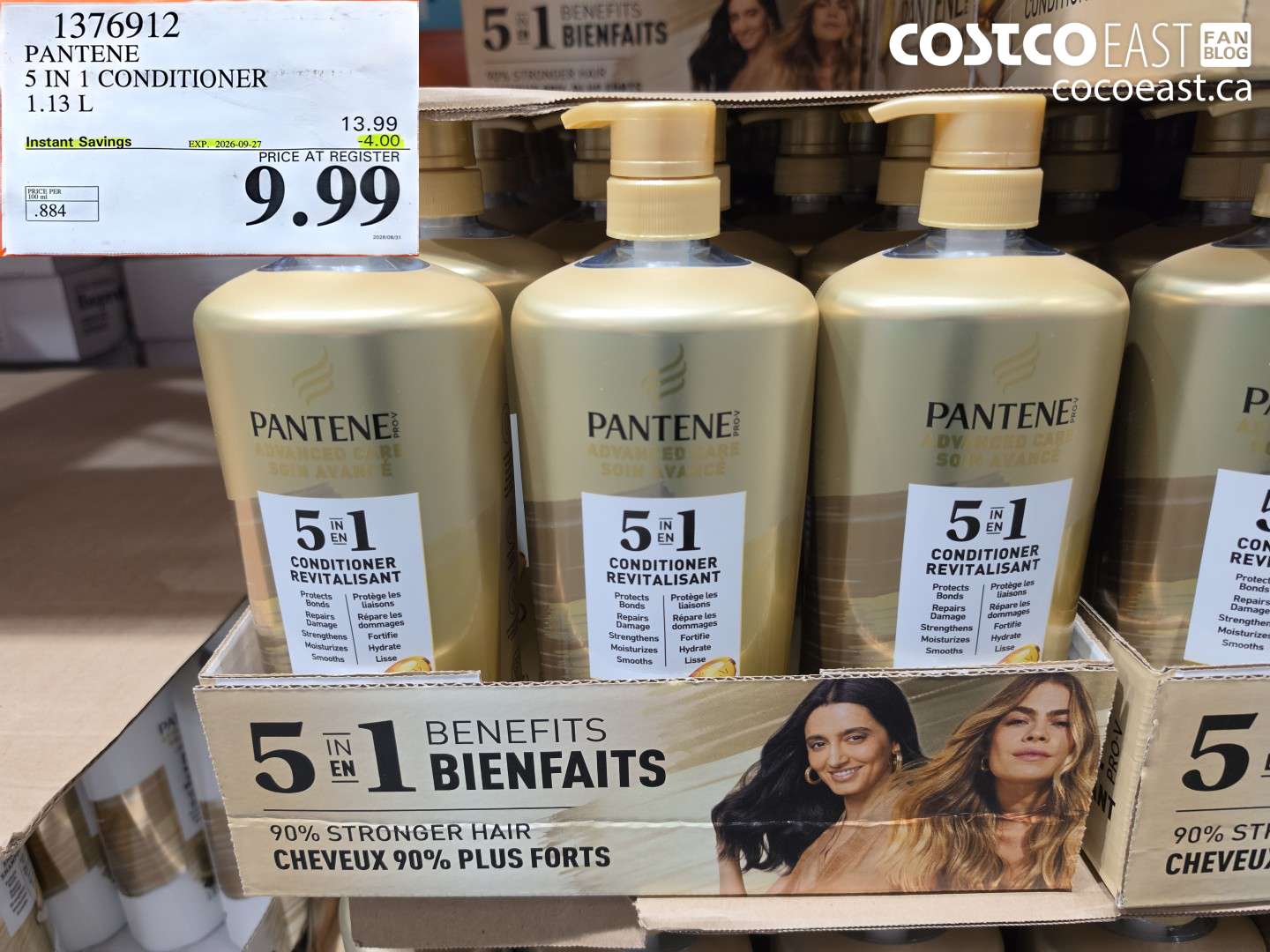 1376912 PANTENE 5 IN 1 CONDITIONER 1.13 L ($4.00 INSTANT SAVINGS EXPIRES ON 2026-09-27) $9.99