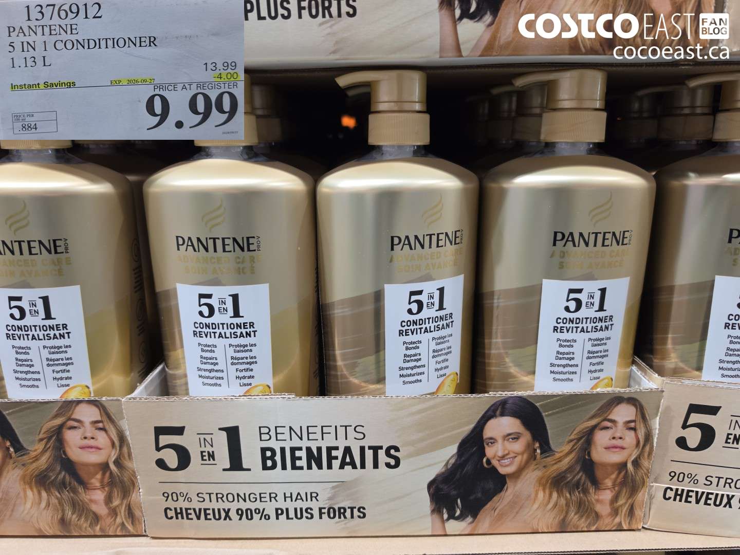 1376912 PANTENE 5 IN 1 CONDITIONER 1.13 L ($4.00 INSTANT SAVINGS EXPIRES ON 2026-09-27) $9.99