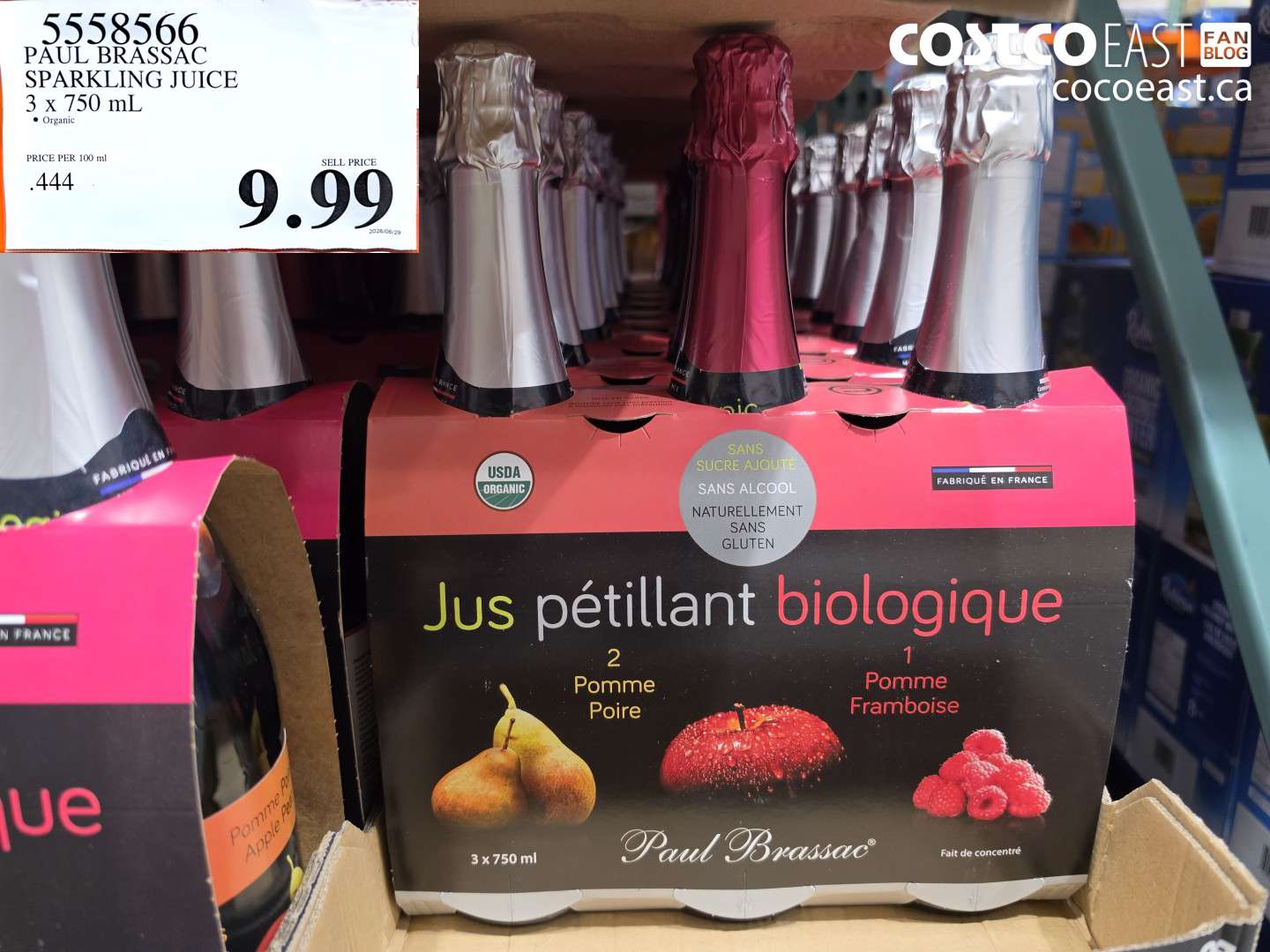 5558566 PAUL BRASSAC SPARKLING JUICE 3 X 750 ML $9.99