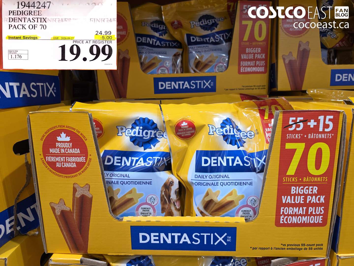 1944247 PEDIGREE DENTASTIX PACK OF 70 ($5.00 INSTANT SAVINGS EXPIRES ON 2026-09-27) $19.99