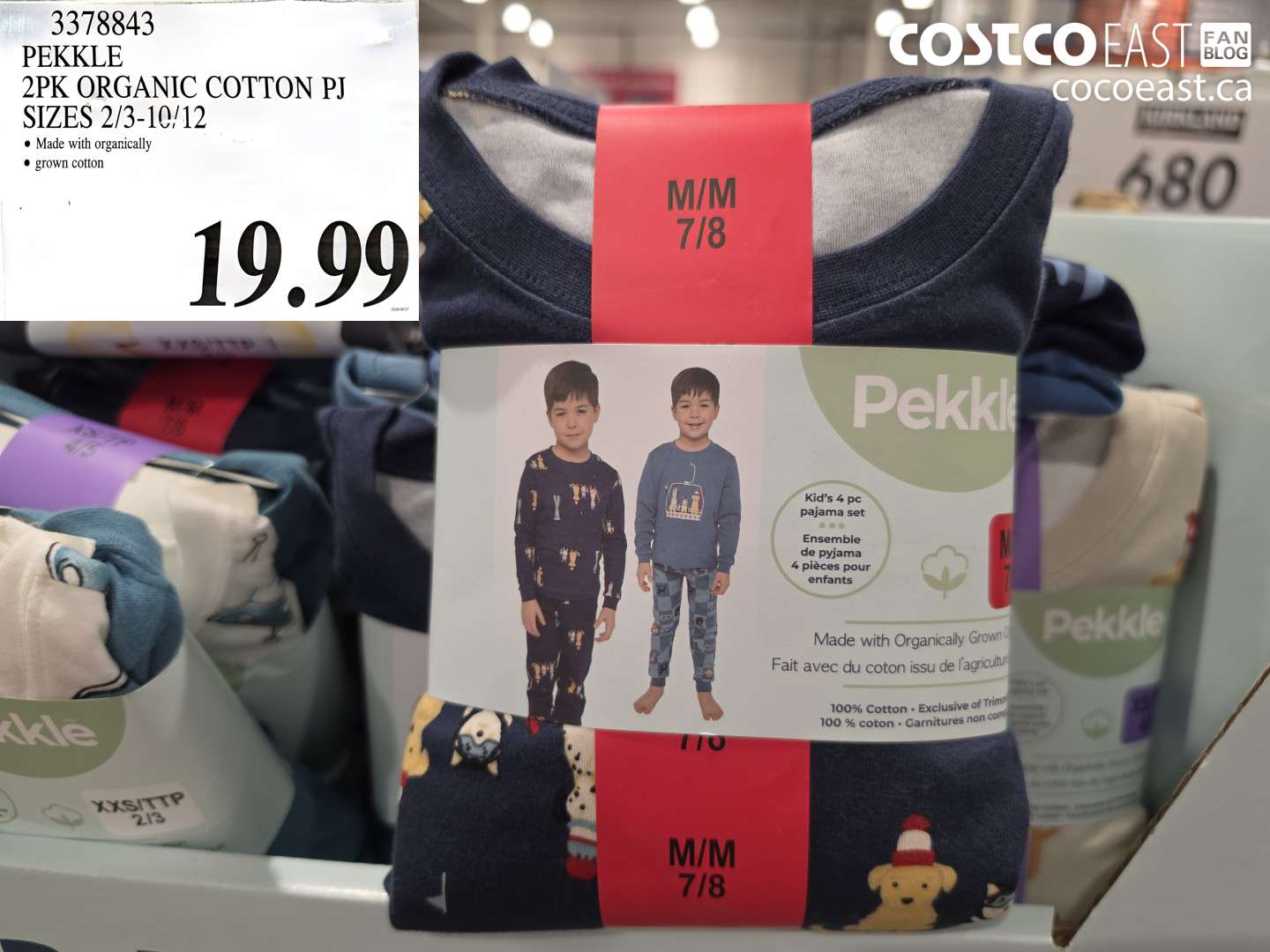 3378843 PEKKLE 2PK ORGANIC COTTON PJ SIZES 2/3-10/12 $19.99