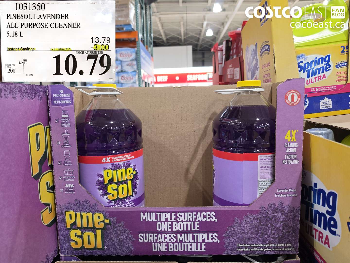 1031350 PINESOL LAVENDER ALL PURPOSE CLEANER 5.18 L ($3.00 INSTANT SAVINGS EXPIRES ON 2026-09-27) $10.79