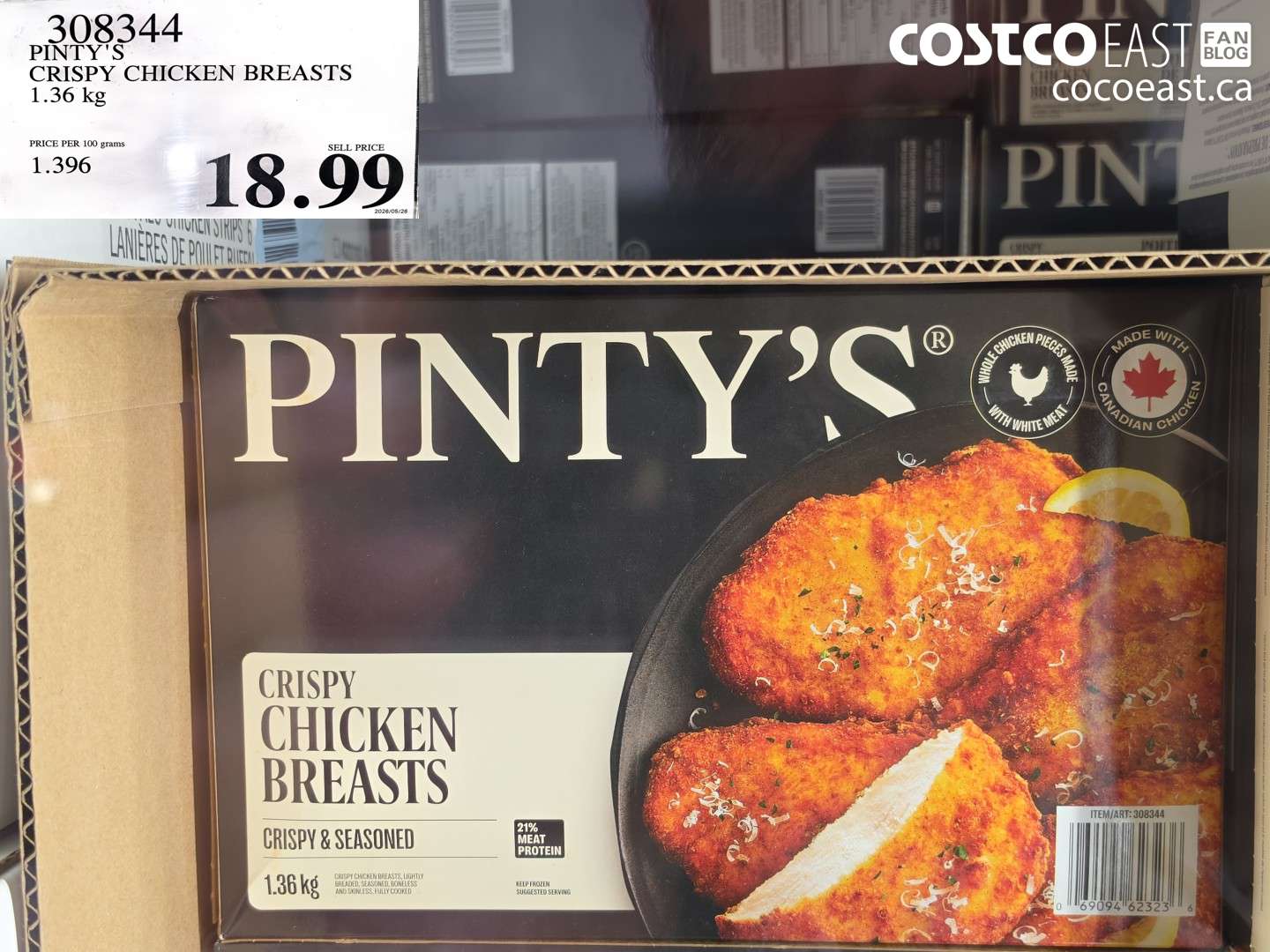 308344 PINTY'S CRISPY CHICKEN BREASTS 1.36 KG $18.99
