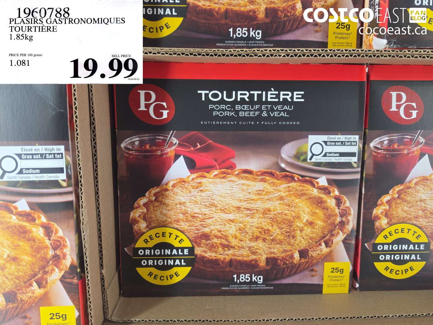 1960788 PLAISIRS GASTRONOMIQUES TOURTIÈRE 1.85KG $19.99