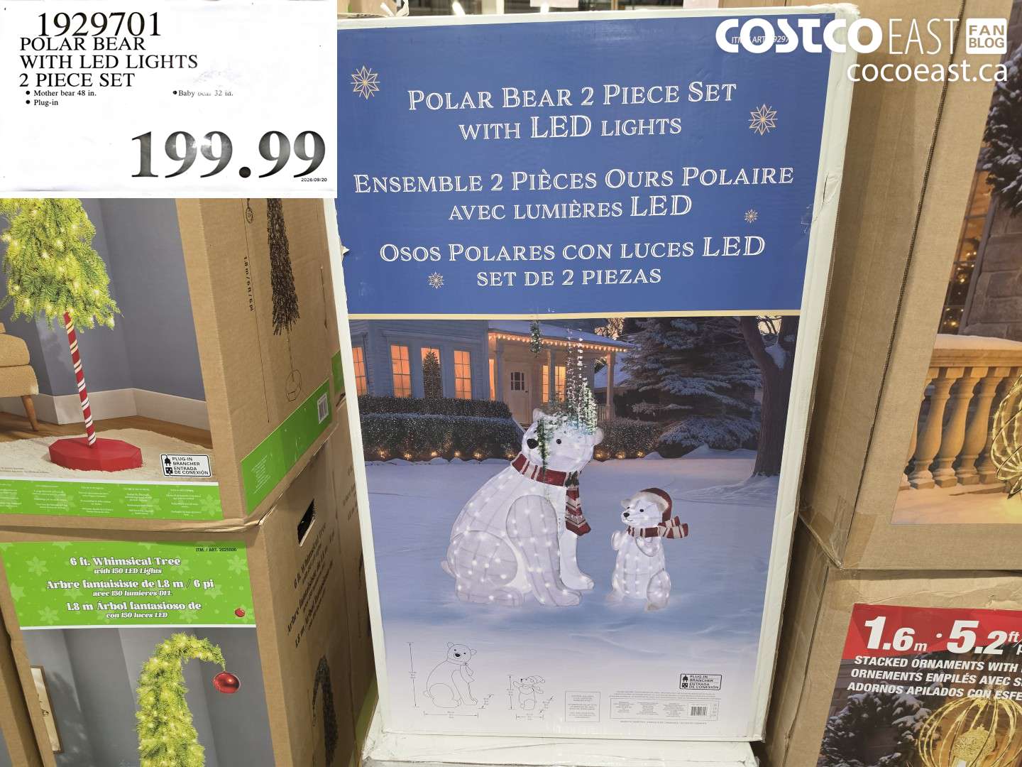1929701 POLAR BEAR WITH LED LIGHTS 2 PIECE SET $199.99