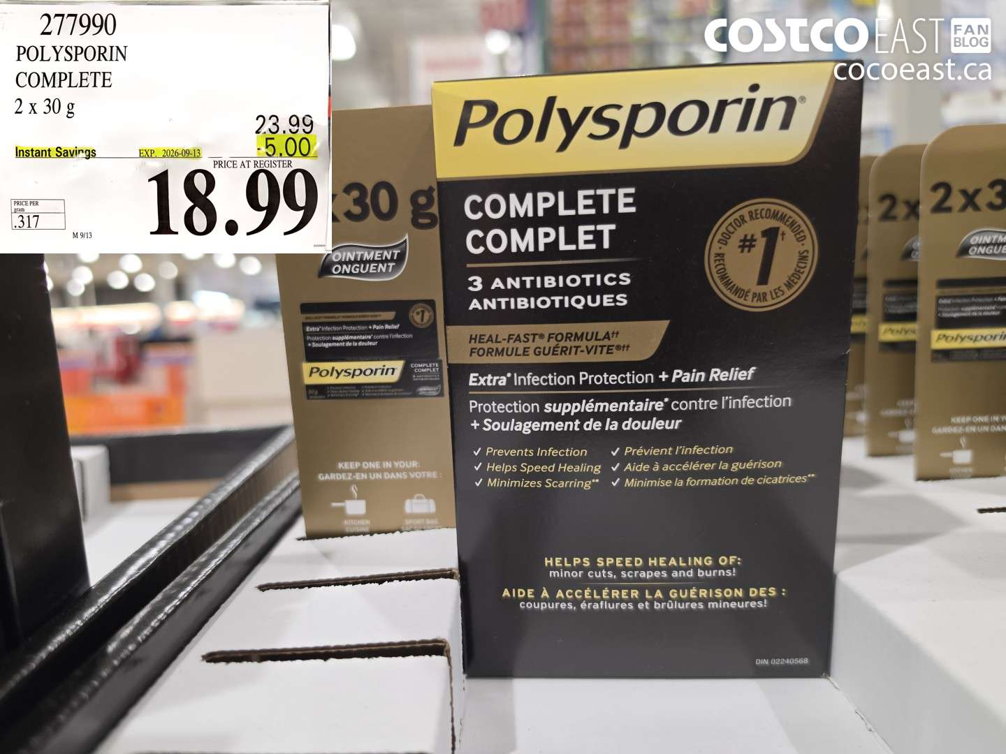 277990 POLYSPORIN COMPLETE 2 X 30 G ($5.00 INSTANT SAVINGS EXPIRES ON 2026-09-13) $18.99