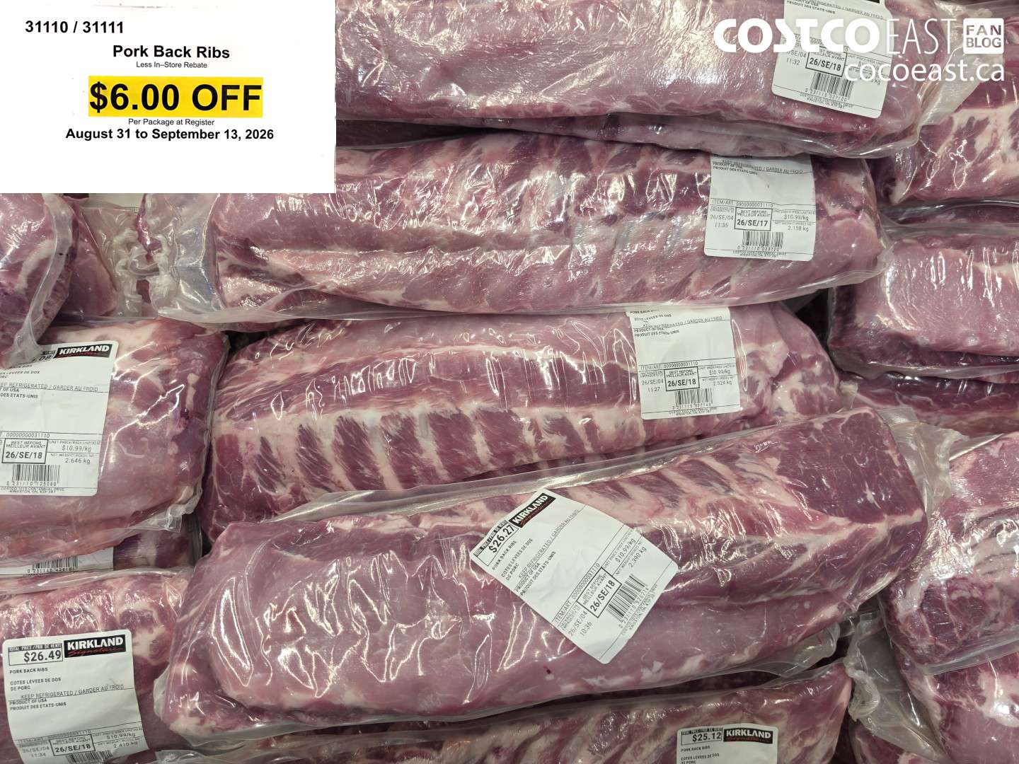 31110 PORK BACK RIBS ($6.00 INSTANT SAVINGS)