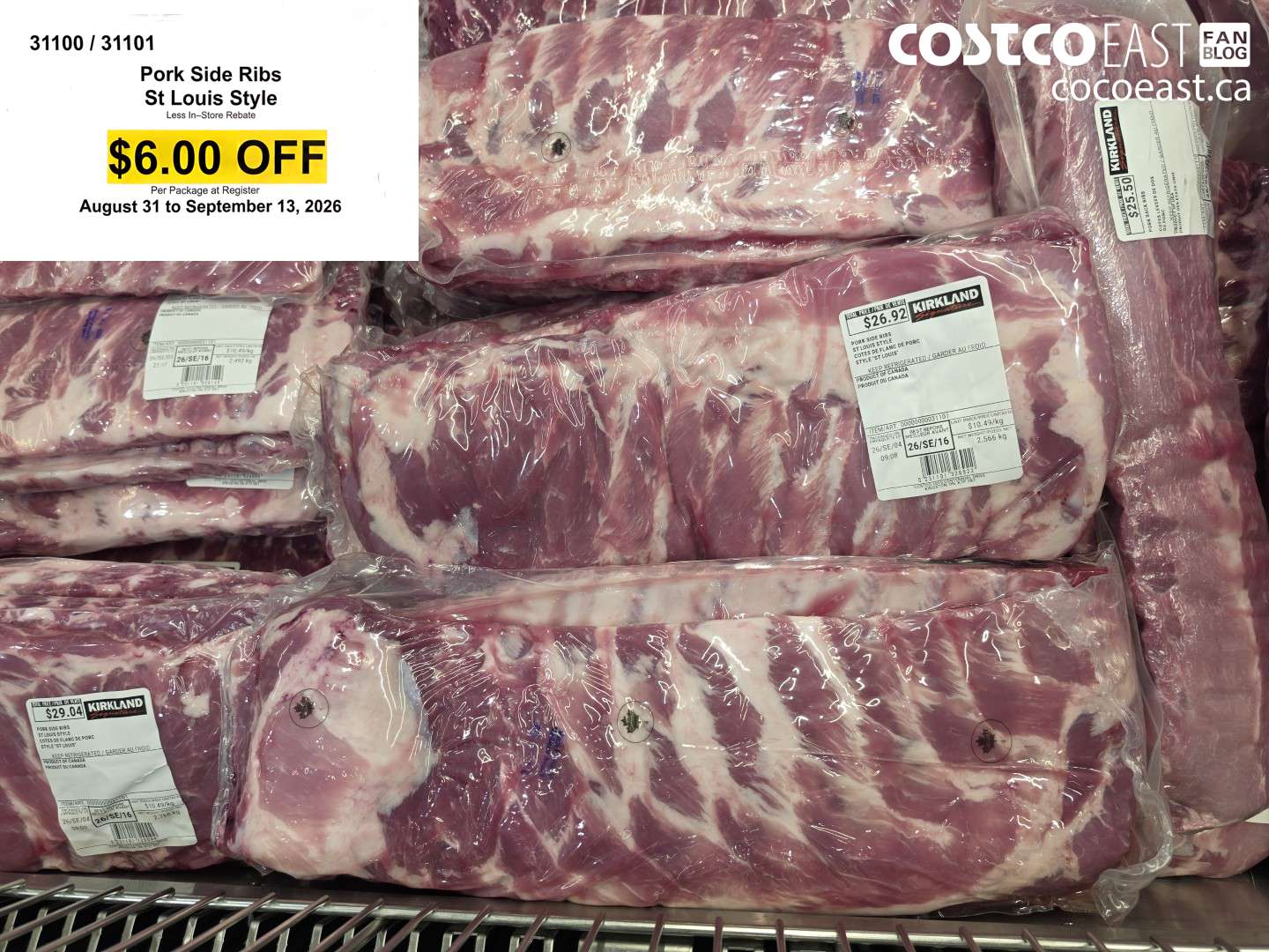 31100 PORK SIDE RIBS ST LOUIS STYLE ($6.00 INSTANT SAVINGS)
