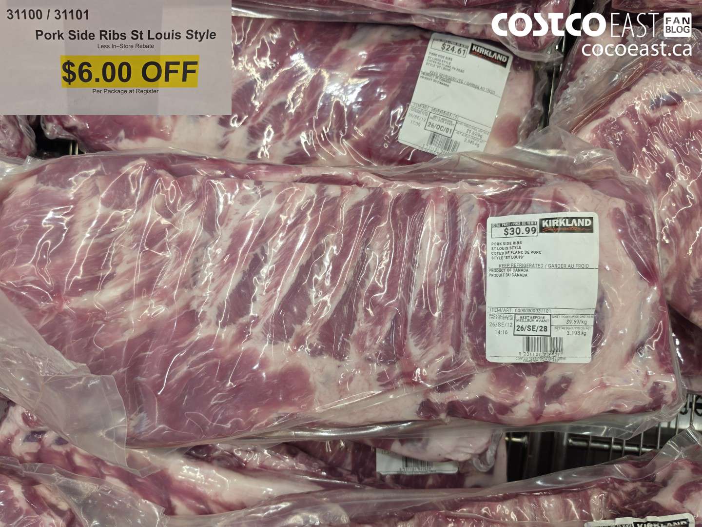 31100 PORK SIDE RIBS ST LOUIS STYLE ($6.00 INSTANT SAVINGS)
