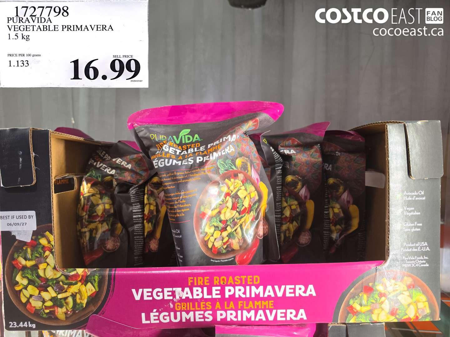 1727798 PURA VIDA VEGETABLE PRIMAVERA 1.5 KG $16.99
