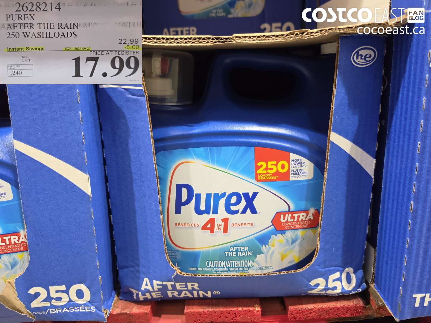 2628214 PUREX AFTER THE RAIN 250 WASHLOADS ($5.00 INSTANT SAVINGS EXPIRES ON 2026-09-27) $17.99
