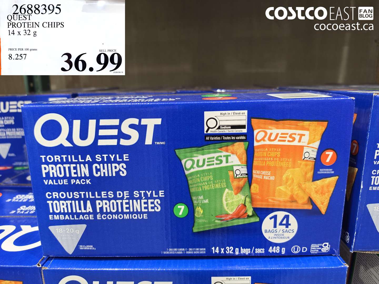 2688395 QUEST PROTEIN CHIPS 14 X 32 G $36.99