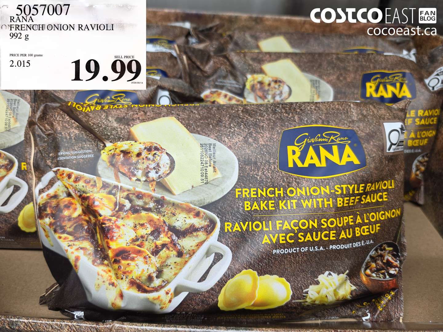 5057007 RANA FRENCH ONION RAVIOLI 992 G $19.99