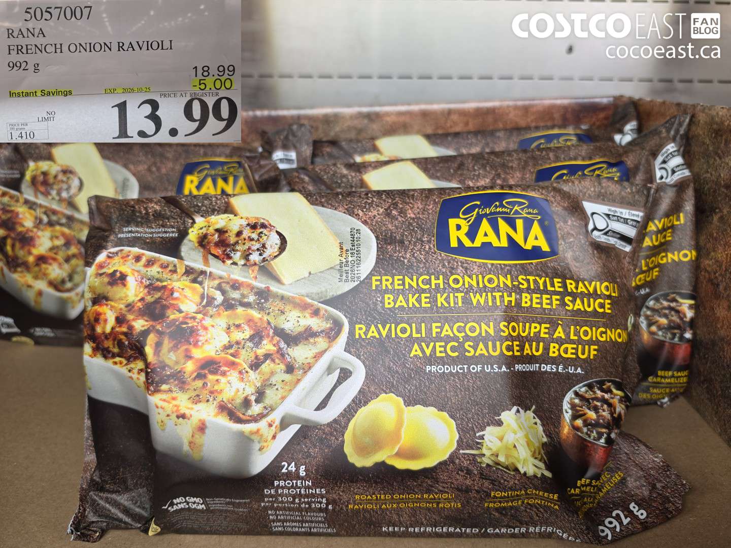 5057007 RANA FRENCH ONION RAVIOLI 992 G ($5.00 INSTANT SAVINGS EXPIRES ON 2026-10-25) $13.99