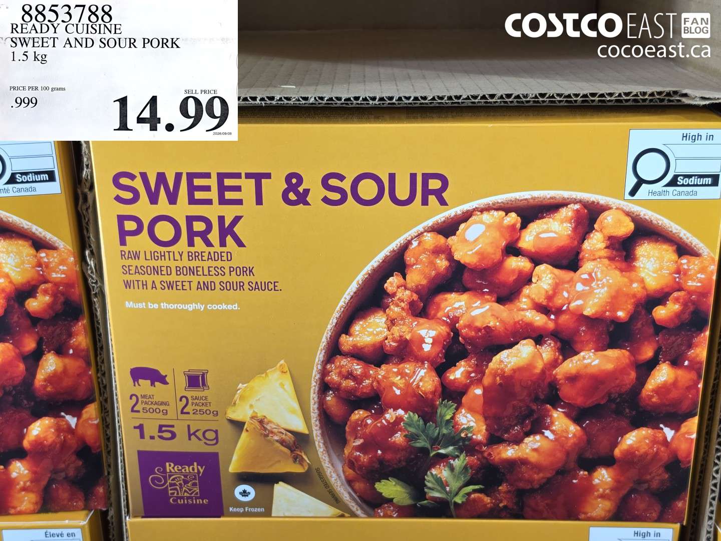 8853788 READY CUISINE SWEET AND SOUR PORK 1.5 KG $14.99