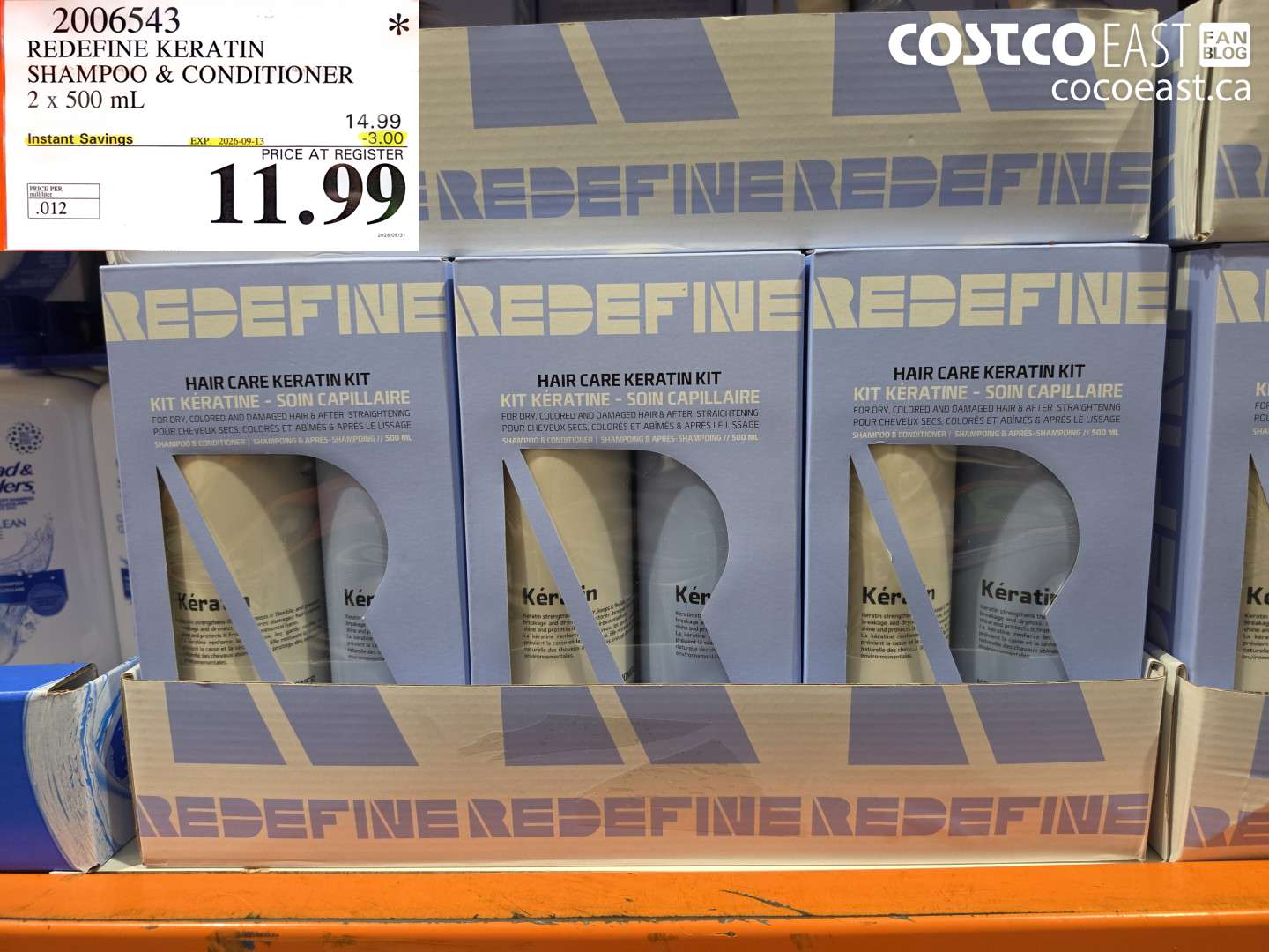 2006543 REDEFINE KERATIN SHAMPOO & CONDITIONER 2 X 500 ML ($3.00 INSTANT SAVINGS EXPIRES ON 2026-09-13) $11.99