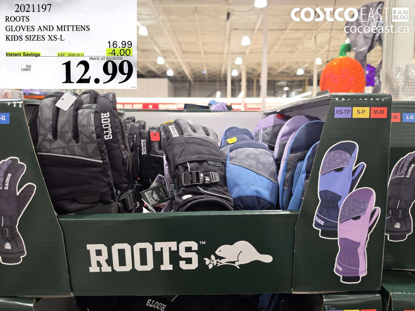 2021197 ROOTS GLOVES AND MITTENS KIDS SIZES XS-L ($4.00 INSTANT SAVINGS EXPIRES ON 2026-10-11) $12.99