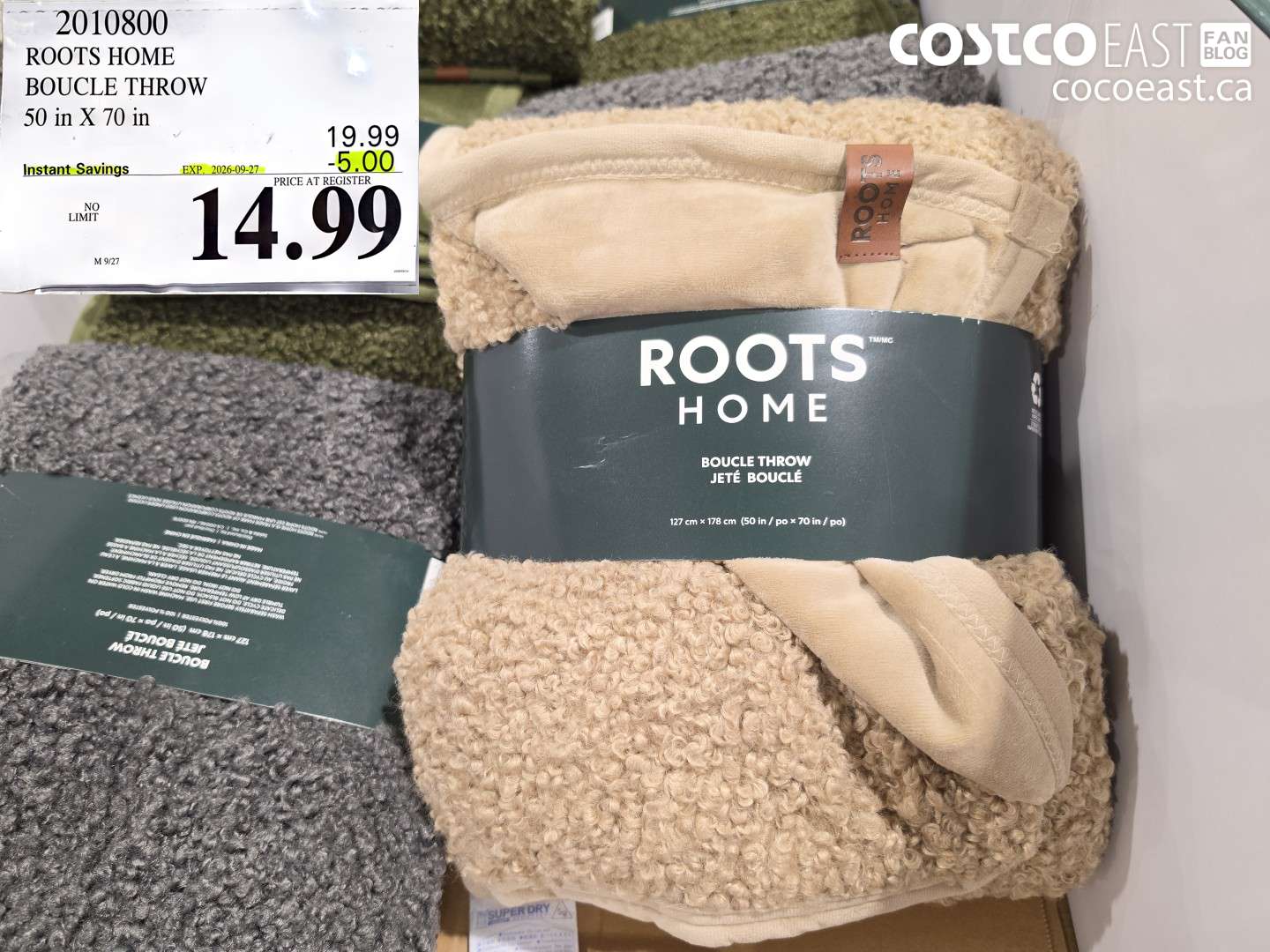 2010800 ROOTS HOME BOUCLE THROW 50 IN X 70 IN ($5.00 INSTANT SAVINGS EXPIRES ON 2026-09-27) $14.99
