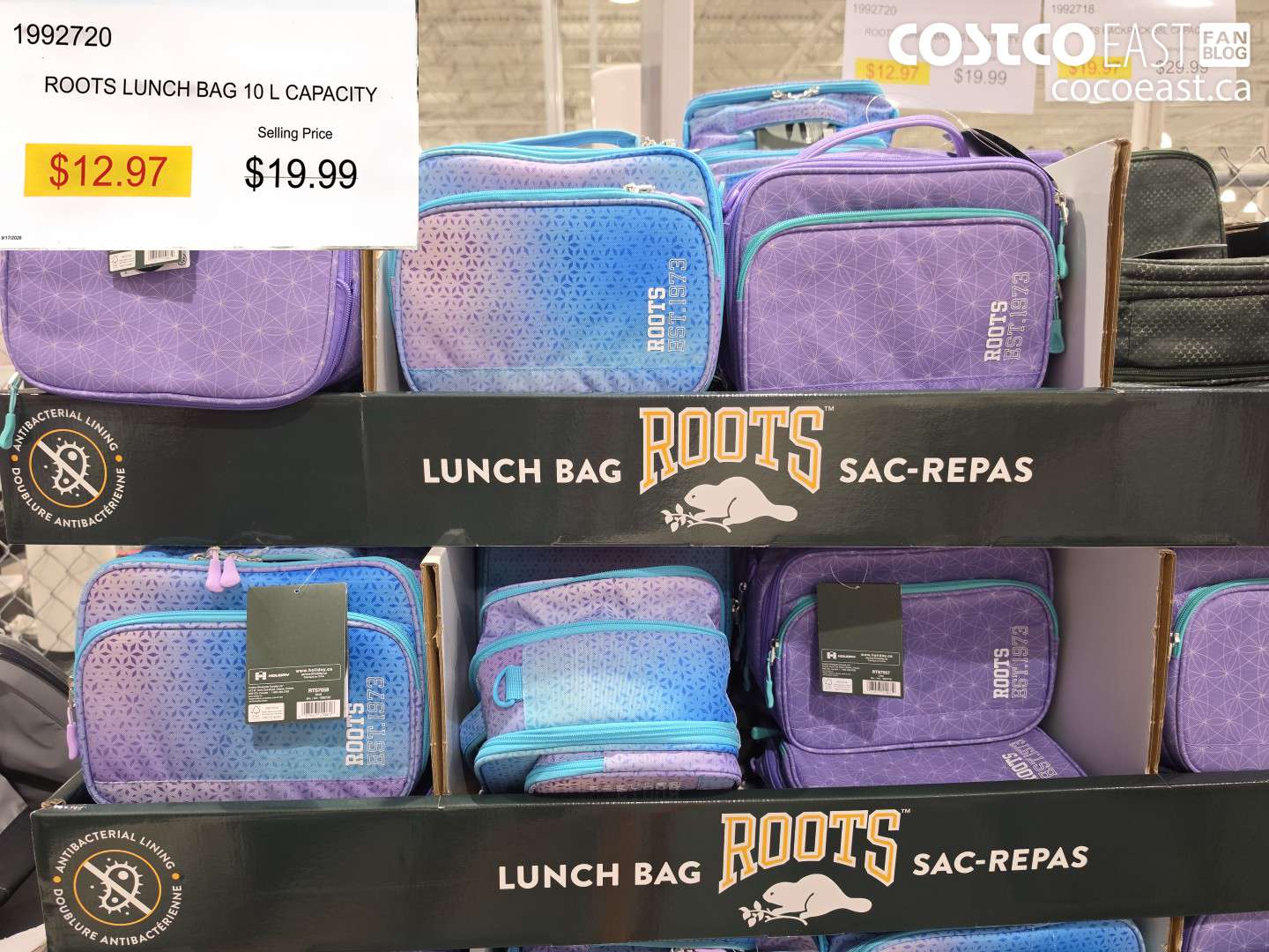1992720 ROOTS LUNCH BAG 10 L CAPACITY $12.97