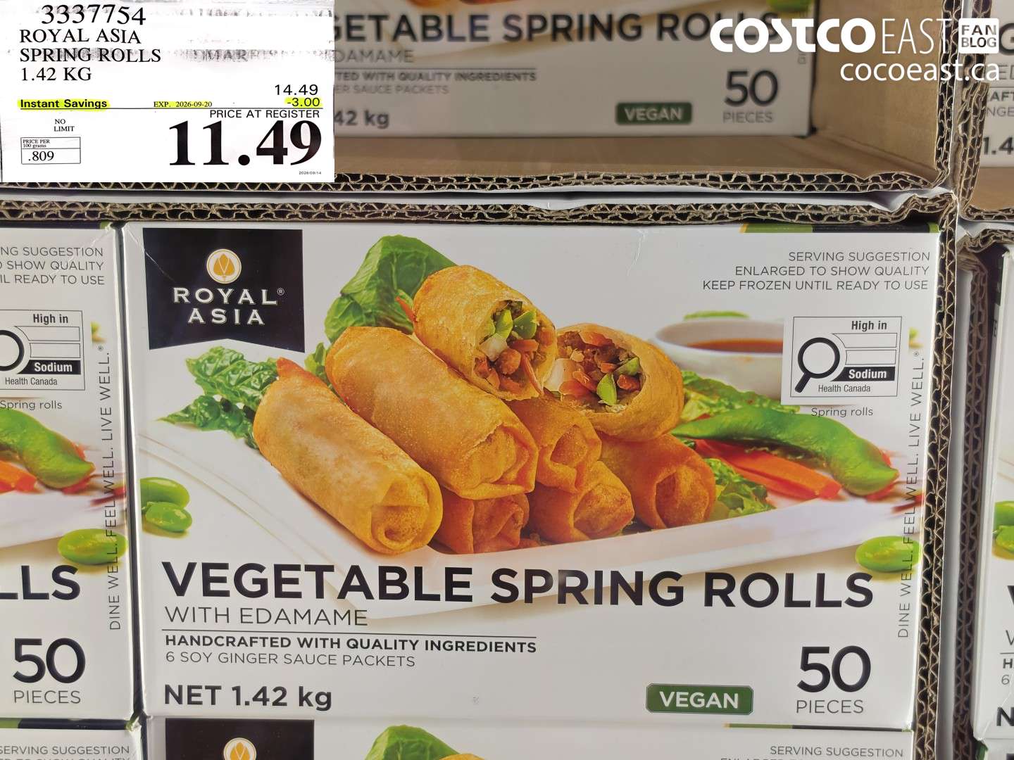 3337754 ROYAL ASIA SPRING ROLLS 1.42 KG ($3.00 INSTANT SAVINGS EXPIRES ON 2026-09-20) $11.49