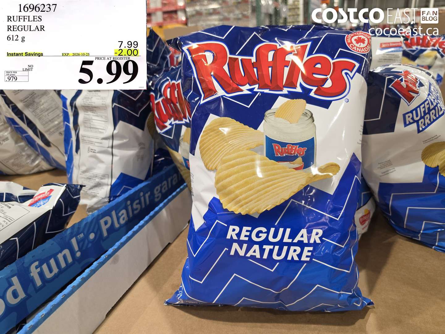 1696237 RUFFLES REGULAR 612 G ($2.00 INSTANT SAVINGS EXPIRES ON 2026-10-25) $5.99