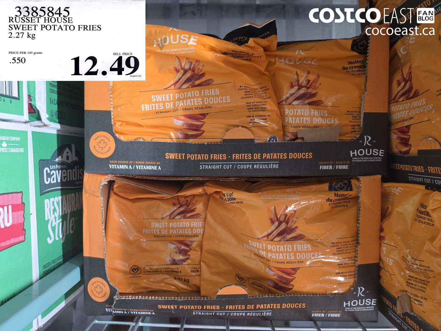 3385845 RUSSET HOUSE SWEET POTATO FRIES 2.27 KG $12.49
