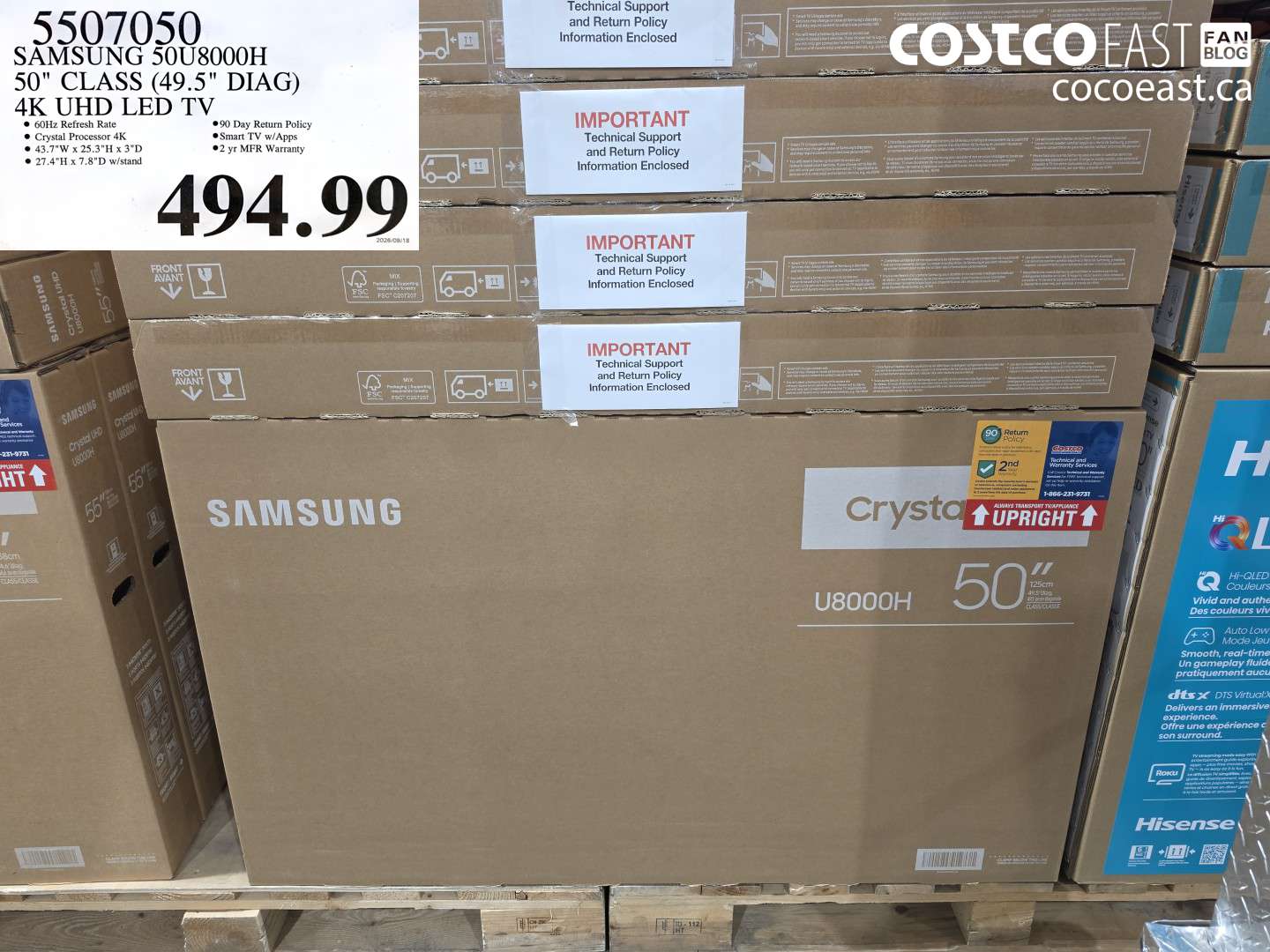 5507050 SAMSUNG 50U8000H 50