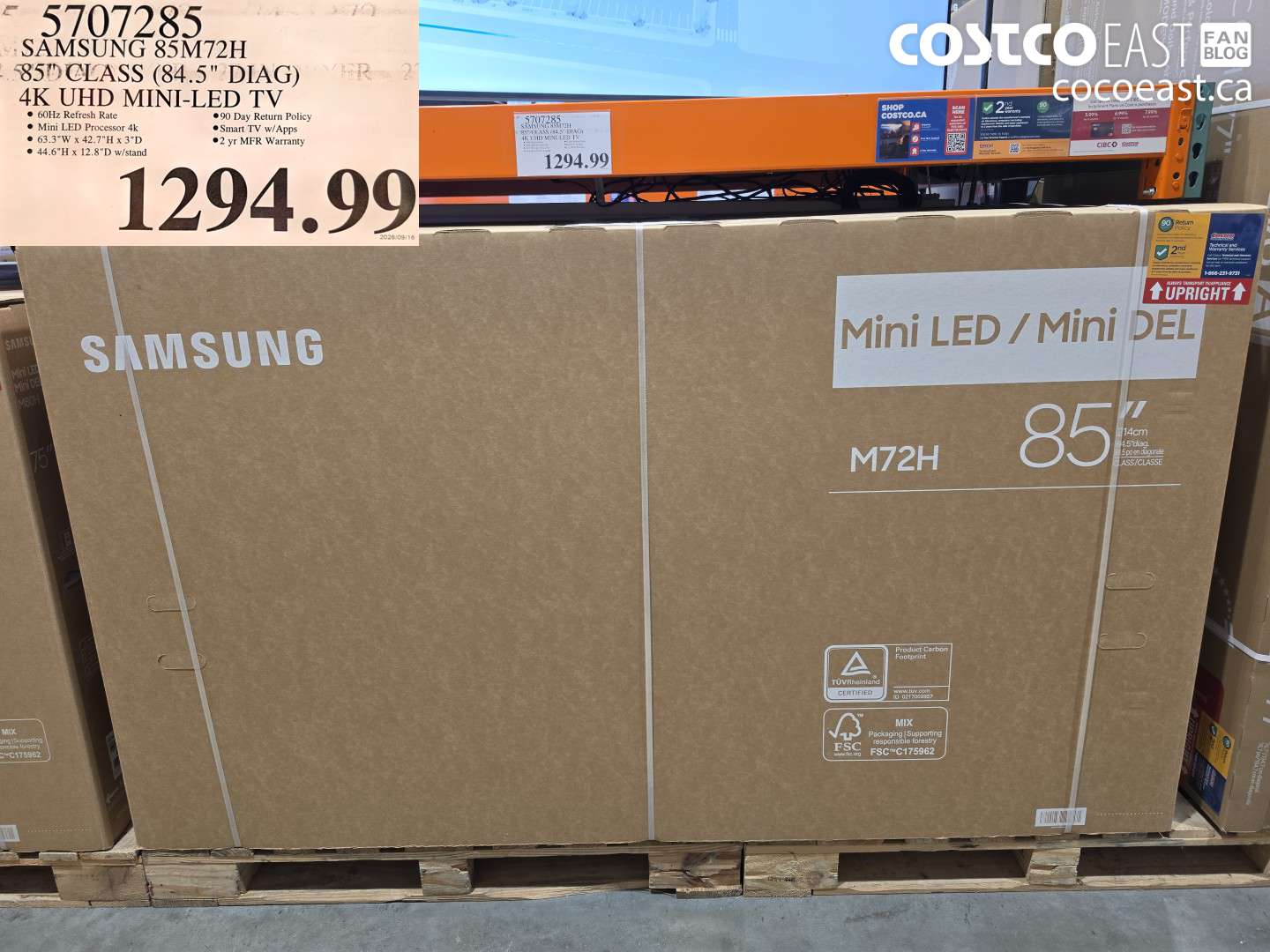 5707285 SAMSUNG 85M72H 85