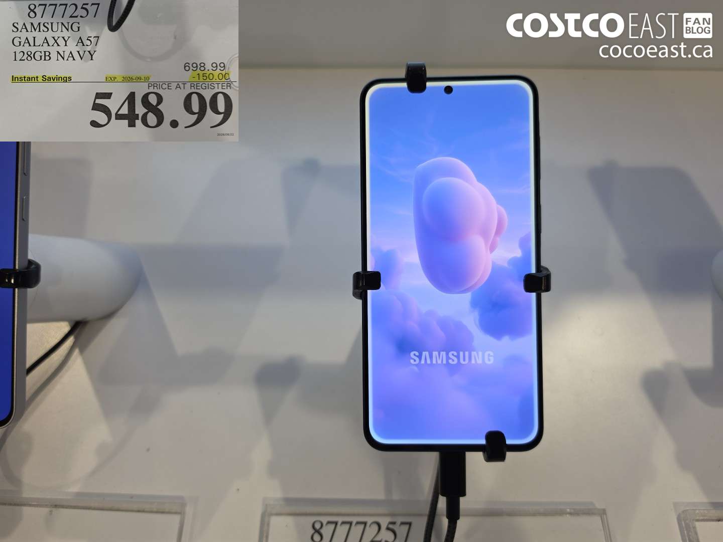 8777257 SAMSUNG GALAXY A57 128GB NAVY ($150.00 INSTANT SAVINGS EXPIRES ON 2026-09-10) $548.99