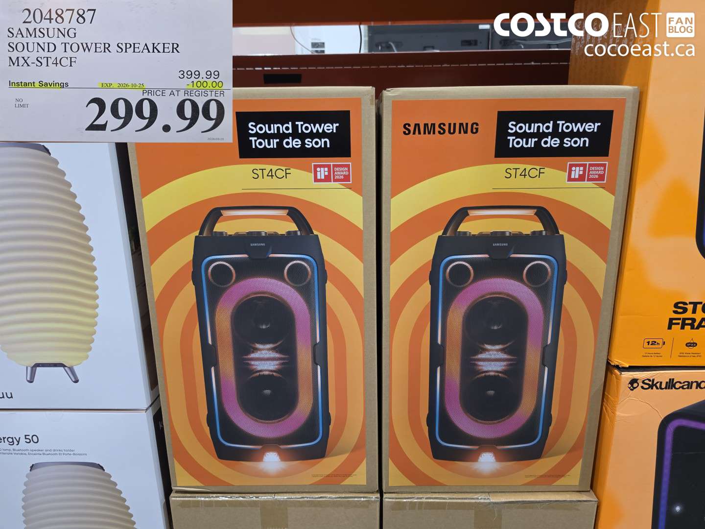2048787 SAMSUNG SOUND TOWER SPEAKER MX-ST4CF ($100.00 INSTANT SAVINGS EXPIRES ON 2026-10-25) $299.99