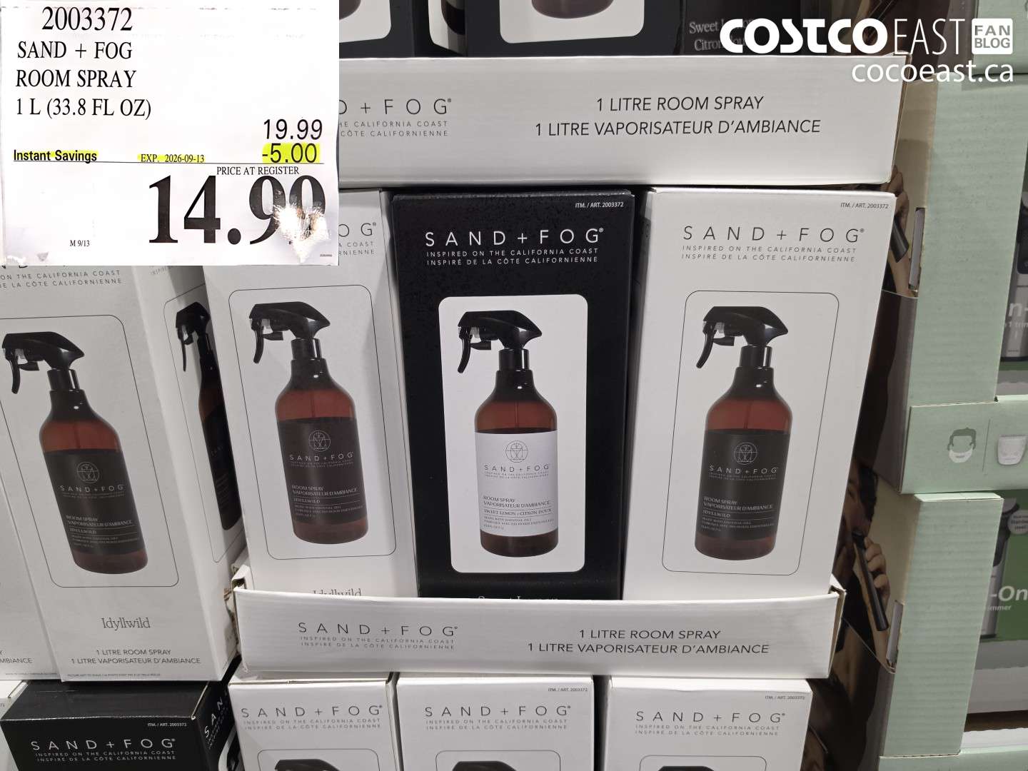 2003372 SAND + FOG ROOM SPRAY 1 L (33.8 FL OZ) ($5.00 INSTANT SAVINGS EXPIRES ON 2026-09-13) $14.99