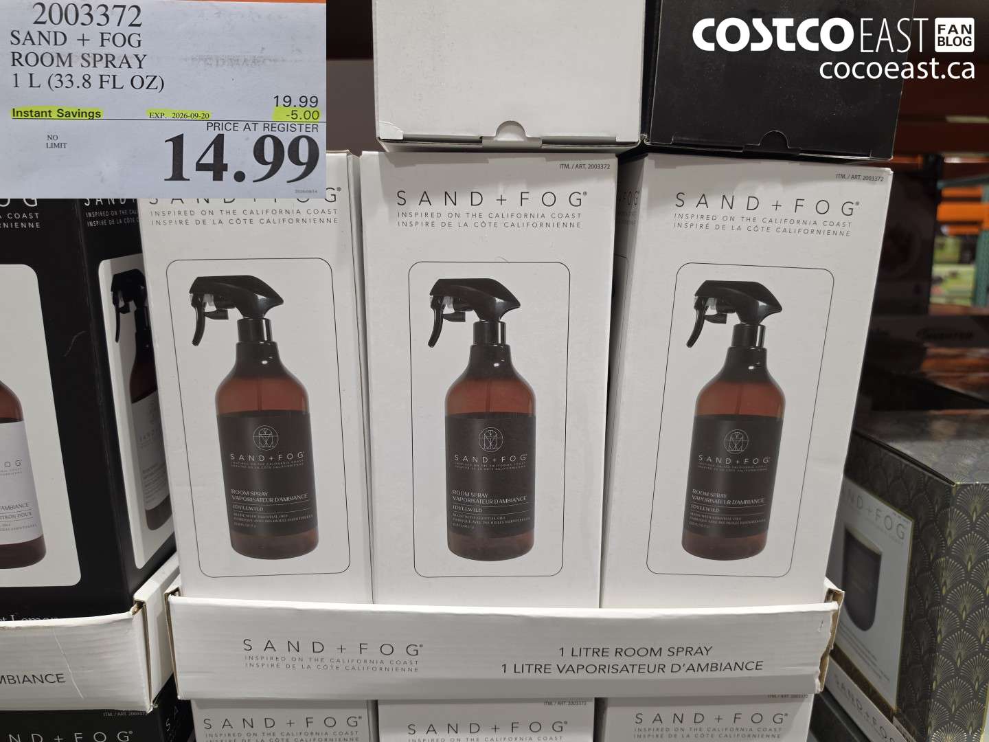 2003372 SAND + FOG ROOM SPRAY 1 L (33.8 FL OZ) ($5.00 INSTANT SAVINGS EXPIRES ON 2026-09-20) $14.99