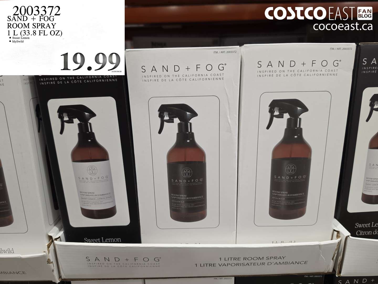2003372 SAND + FOG ROOM SPRAY 1 L (33.8 FL OZ) $19.99